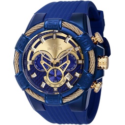 Invicta 40671 Mens Bolt Chrono Blue and Gold Dial Strap Watch