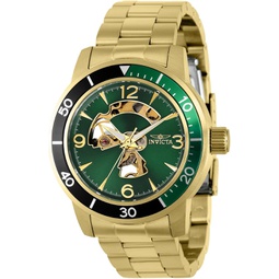 Invicta Specialty 45Mm Mechanical Skeletonized Bracelet Watch Goldtone/Green Mens