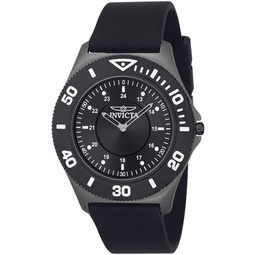 Invicta Mens Reserve Titanium Quartz Watch with Silicone Strap, Black, 22 (Model: 23761)
