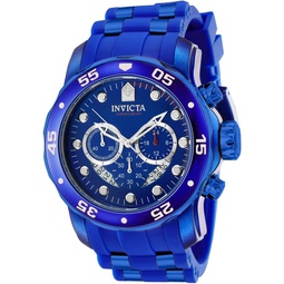 Invicta Mens Pro Diver 48mm Stainless Steel, Silicone Quartz Watch, Blue (Model: 40929)