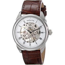 Invicta Mens 17185SYB Specialty Stainless Steel Mechanical Hand-Wind Watch With Brown Leather Band