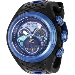 Invicta Mens 38879 Reserve Quartz Multifunction Platinum, Dark Blue, Black Dial Watch