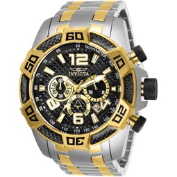Invicta Mens 25856 Pro Diver Analog Display Quartz Two Tone Watch, Gold/Stainless Steel