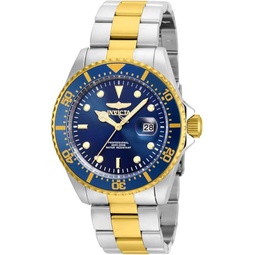 Invicta Mens Pro Diver 43mm Steel and Gold Tone Stainless Steel Quartz Watch, Two Tone, Gold (Model: 22057, 22058, 22062, 22063)