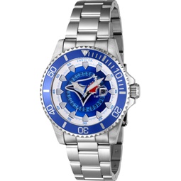Invicta Mens 43482 MLB Toronto Blue Jays Quartz Red, Silver, White, Blue Dial Watch