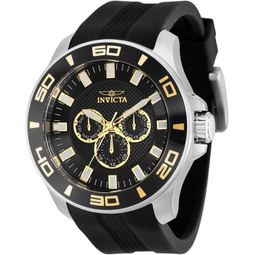 Invicta Mens Pro Diver 50mm Silicone Quartz Watch, Black (Model: 36608)