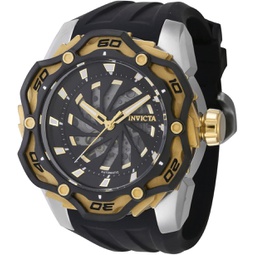 Invicta Mens Ripsaw 56mm Silicone Automatic Watch, Black (Model: 44111)