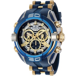 Invicta Mens Mammoth 54mm Stainless Steel, Silicone Quartz Watch, Gold (Model: 37531)