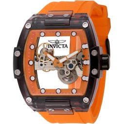 Invicta Mens S1 Rally 47.5mm Silicone Mechanical Watch, Orange (Model: 44370)