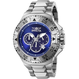 Invicta Mens 43645 Excursion Quartz Chronograph Silver, Blue Dial Watch