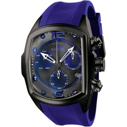 Invicta Mens 6729 Lupah Collection Chronograph Black Ion-Plated Royal Blue Rubber Watch