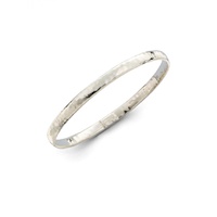Classico Narrow Sterling Silver Flat Hammered Bangle Bracelet