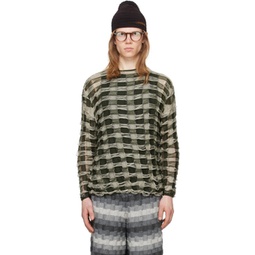 SSENSE Exclusive Green Torn Sweater 241541M192007
