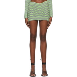 Green Bodycurl Mini Skirt 221541F090012