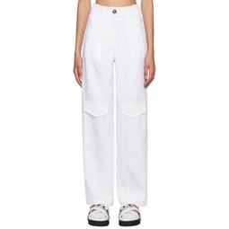 White Pocket Trousers 231789F069001