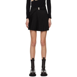 Black Cross Belted Miniskirt 231789F090001
