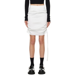 White Ruching Miniskirt 231789F090003