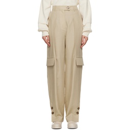 Beige Pleated Trousers 231789F087001