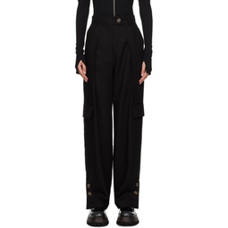 Black Pleated Trousers 231789F087002