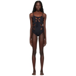 Black Chilla Elongated Petal Swimsuit 241023F103001