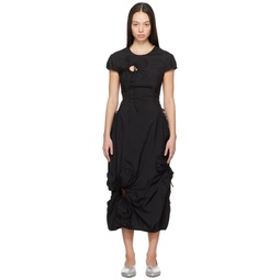Black Flower Maxi Dress 241023F055010