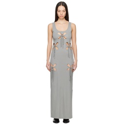 Gray Staple Petal Maxi Dress 241023F055004