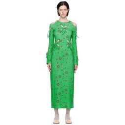 Green Yin Yang Midi Dress 232023F055000
