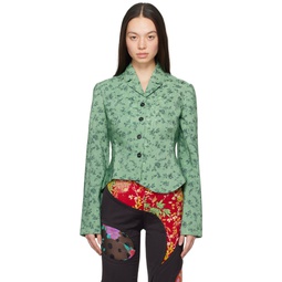 Green Vintage Yin Blazer 241023F057000