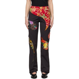 Black Nostalgic Paisley Trousers 241023F087005