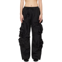 SSENSE Exclusive Black Quilling Staple Trousers 241023F087002