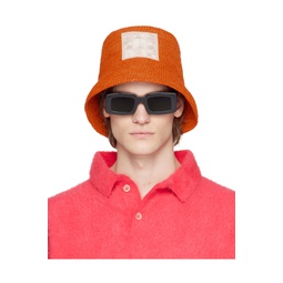 Orange Le Raphia Le Bob Ficiu Bucket Hat 231553M140038