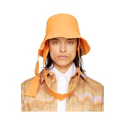 Orange Le Raphia Le Bob Bando Bucket Hat 231553M140046