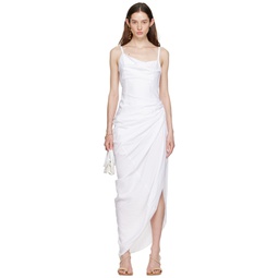 White Le Papier La Robe Saudade Maxi Dress 231553F055009