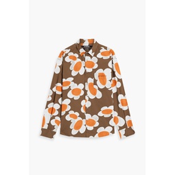 Floral-print cotton-poplin shirt