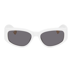 White Les Lunettes Gala Sunglasses 241553M134002