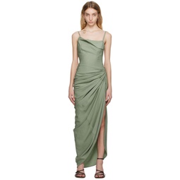 Green Le Raphia La Robe Saudade Maxi Dress 231553F055001