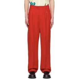 Red Le Raphia Le Pantalon Madeiro Trousers 231553M191007