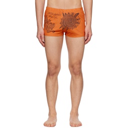 Orange Le Raphia Le Short De Bain Swim Shorts 231553M208000