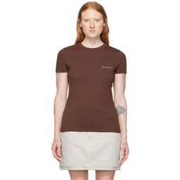 Brown Le T-Shirt Brode T-Shirt 222553F110051