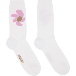 Beige Le Papier Les Chaussettes Fleurs Socks 222553F076024