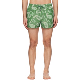 Green Le Raphia Le Maillot Pingo Swim Shorts 231553M208013