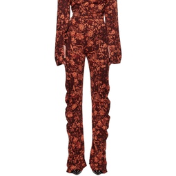 Burgundy   Orange Twisted Trousers 241772F087000