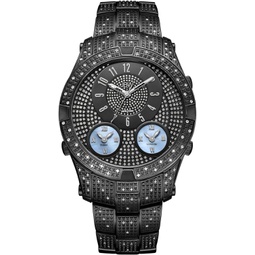 JBW Luxury Mens Jet Setter III 1.18 ctw Diamond Wrist Watch with Stainless Steel Link Bracelet