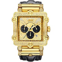 JBW Mens Luxury Phantom 1.00 ctw Diamond Chronograph Wrist Watch with Leather Band