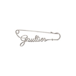 Silver The Gaultier Safety Pin Brooch 241808F021001