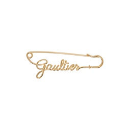 Gold The Gaultier Safety Pin Brooch 241808F021000