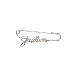 Silver The Gaultier Safety Pin Brooch 241808M146001