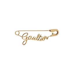 Gold The Gaultier Safety Pin Single Earring 241808F022000