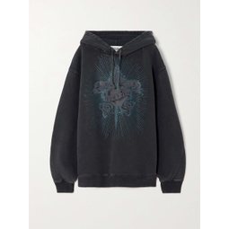 JEAN PAUL GAULTIER Oversized printed embellished cotton-jersey hoodie