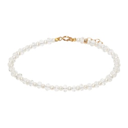 White April Birthstone Herkimer Diamond Pearl Bracelet 241141F007023